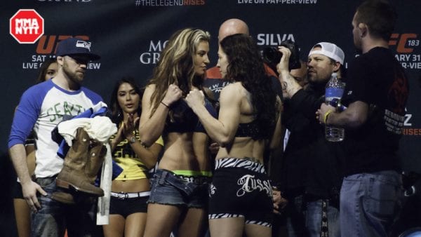 UFC 183 weigh in Nick Diaz Anderson Silva MMAnytt.se Daniel Patinkin-26 miesha tate sara mcmann