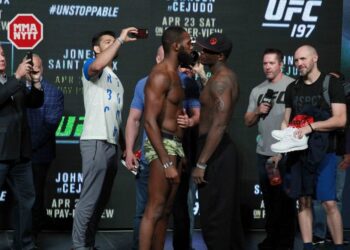 UFC 197 Jon Jones Ovince Saint Preux MMAnytt.se UFC weigh-in 2016-04-21 las vegas nevada mgm PHOTO MAZDAK CAVIAN_-57