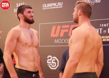 Magomed Ankalaev Marcin Prachnio staredown