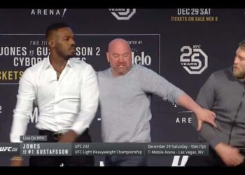 Jon Jones Alexander Gustafsson Heated Staredown UFC 232 MMAnytt