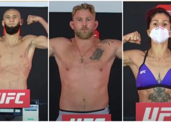 UFC MMA Alexander Gustafsson Khamzat Chimaev Pannie Kianzad weigh in