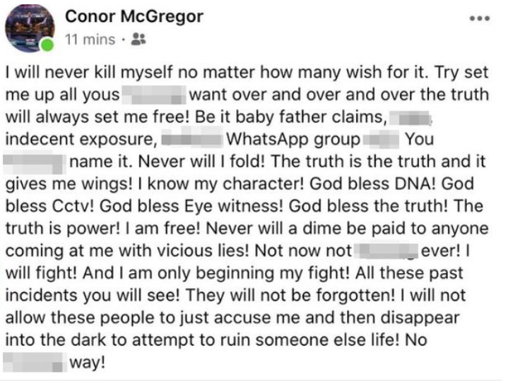 Conor McGregor utspel MMA sjalvmord UFC