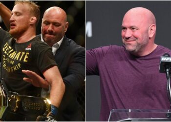 Justin Gaethje, Dana White, © Jasen Vinlove, US Sports TODAY