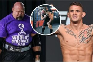 Brian Shaw Dustin Poirier, © Adam Hagy Us Sport TODAY, Instagram @shawstrength