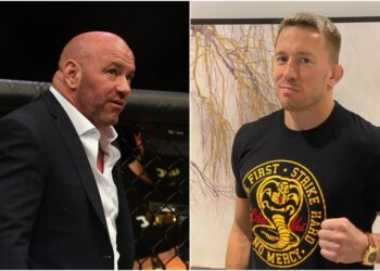 Dana White, George St-Pierre,© Jasen Vinlove-USA TODAY Sports