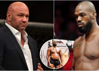 Dana White Jon Jones (© Stephen R. Sylvanie-USA TODAY Sports)