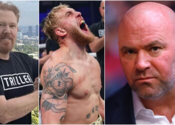 UFC Dana White Jake Paul Ryan Kavanaugh (© Mark J. Rebilas-USA TODAY Sports)