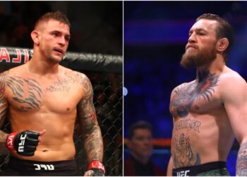 Dustin Poirier, Conor McGregor © Mark J. Rebilas-USA TODAY Sports