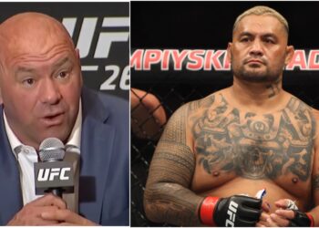 UFC Mark Hunt Dana White (© Aleksander V. Chernykh-USA TODAY Sports)