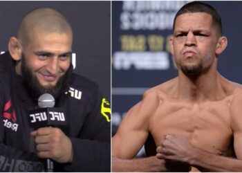 Nate Diaz Khamzat Chimaev UFC MMA ((© Gary A. Vasquez-USA TODAY Sports)