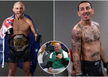 Dana White Max Holloway Alexander Volkanovski