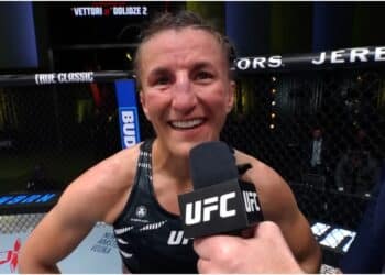 Sam Hughes hyllar tränaren i tårfylld intervju efter UFC Vegas 104