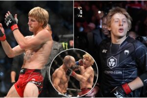Tre bilder på Paddy Pimblett
