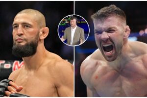 Khamzat Chimaev Michael Bisping och Dricus Du Plessis