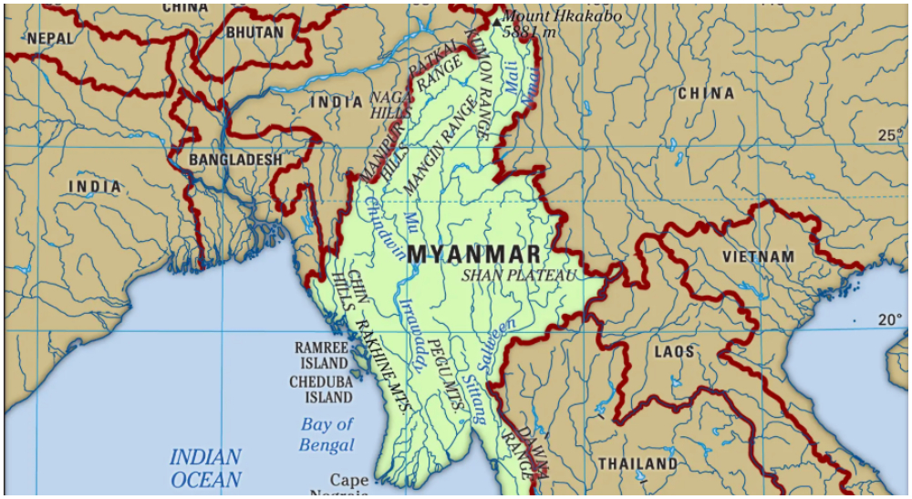 Burma även kallat Myanmar.