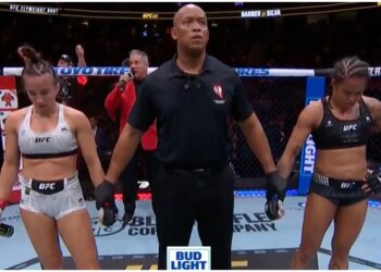 Maycee Barber strikes Karine Silva UFC 323 flw
