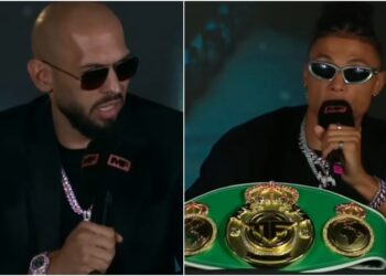 Tate and DeMoor face off during press conference in Dubai