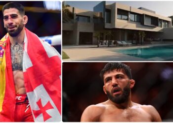 Arman Tsarukyan och Ilia Topuria vid UFC event