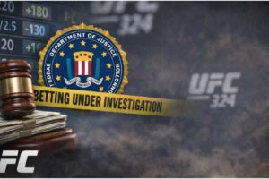 Dana White talar pa presskonferens efter UFC 324