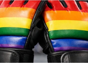 Islam Makhachev UFC 2026 fight gloves rainbow