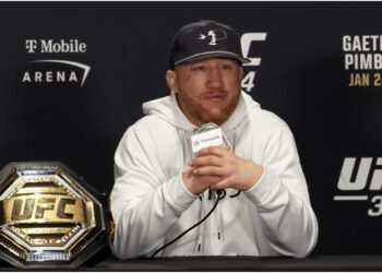Justin Gaethje under UFC match i octagon