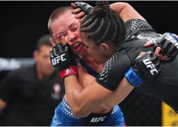 Natalia Silva i buren under UFC 324