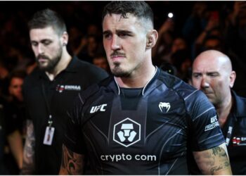 Tom Aspinall efter UFC 321 med svullet ogon