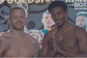 Costas Nanga i ringen under gala i Danmark