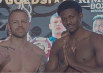Costas Nanga i ringen under gala i Danmark