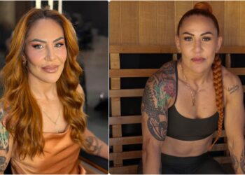 Cris Cyborg i boxningsring under match