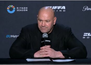 Dana White under presskonferens i Las Vegas