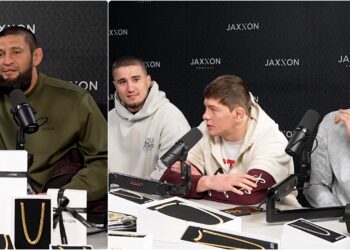 Khamzat Chimaev och Sean Strickland i UFC