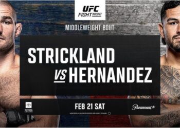 Sean Strickland och Anthony Hernandez i UFC-bur