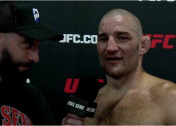 Sean Strickland under match i UFC-buren