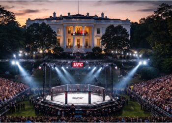 UFC oktagon pa Vita husets sodra grasmatta