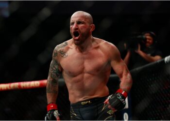 Alexander Volkanovski i buren under UFC match
