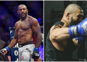 Khalil Rountree och Khamzat Chimaev under traning