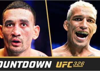 Max Holloway och Charles Oliveira under UFC Countdown