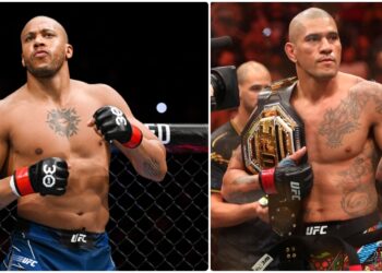 alex pereira ciryl gane staredown ufc