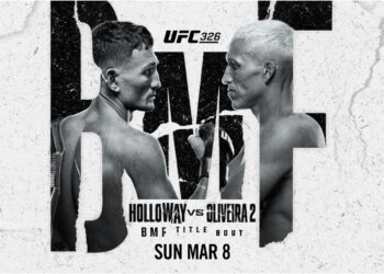 max holloway vs charles oliveira staredown ufc 326