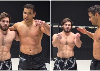 paulo costa och georgio poullas i mma gym