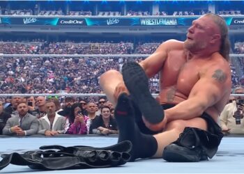 brock lesnar lamnar ringen efter match