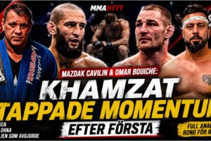 khamzat chimaev och omar bouiche i podcaststudio