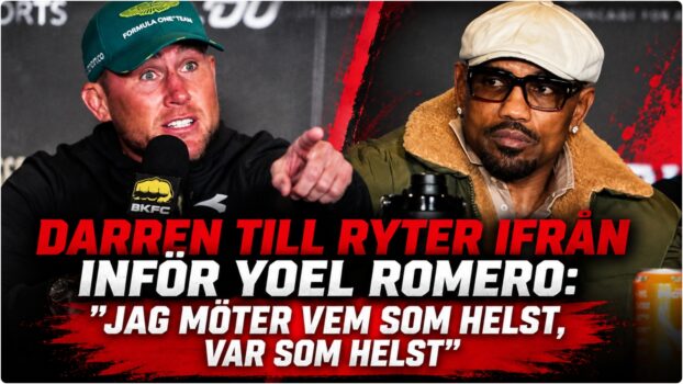 Darren Till och Yoel Romero under BKFC 94 presskonferens