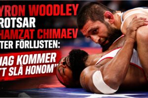 Tyron Woodley och Khamzat Chimaev efter brottningsmatch