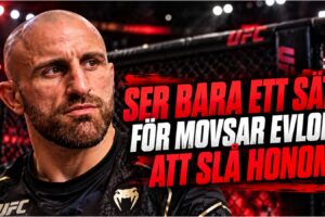 Alexander Volkanovski under samtal infor UFC-match mot Movsar Evloev