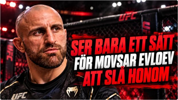 Alexander Volkanovski under samtal infor UFC-match mot Movsar Evloev