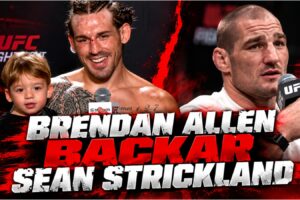 Brendan Allen i UFC-buren efter matchen