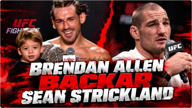 Brendan Allen i UFC-buren efter matchen