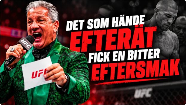 Bruce Buffer med mikrofon i UFC-buren